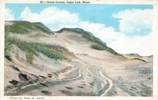 Sand Dunes Grass Tracks Footprints Cape Cod MA c1930 VTG P143