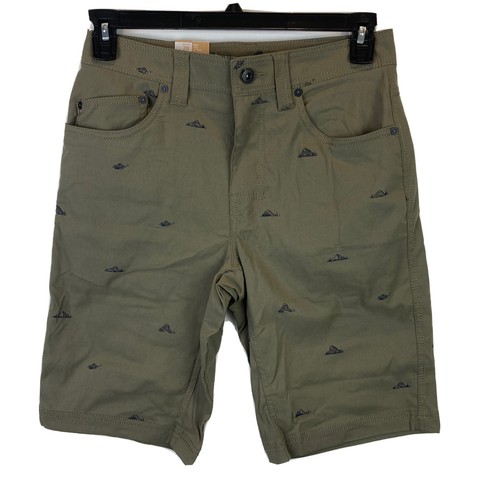 Pantalones Cortos PrAna Elastizados Nylon Talla 28 Brion 11" Verde Pizarra Crux Estampado Roca NUEVO - Imagen 2 de 10