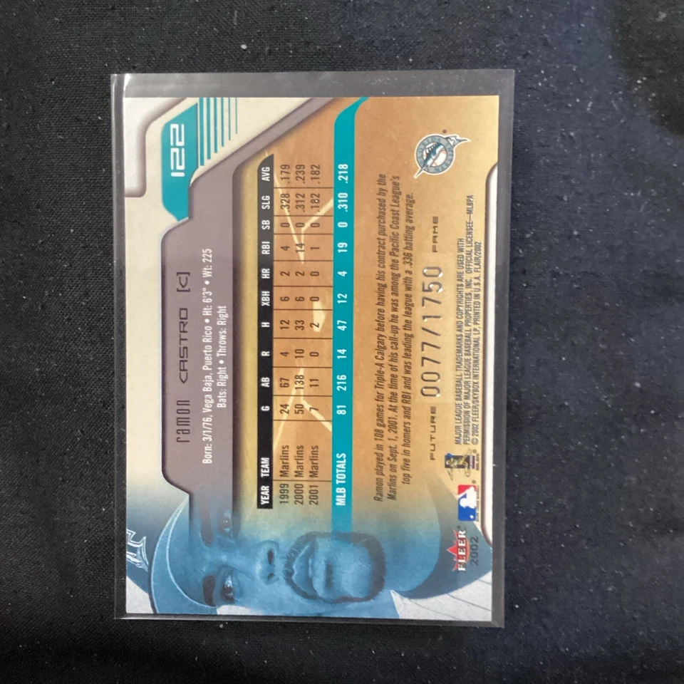 2002 Flair /1750 Ramon Castro #122 Future Fame 21 - Image 2 of 2