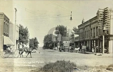 1910 Lyle MN Minnesota Grove Street Horse Buggy RPPC Photo Postcard COPY