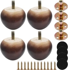 2 Inch Wooden Sofa Legs Solid Wood Furniture Replacement 2 inch Walnut, 