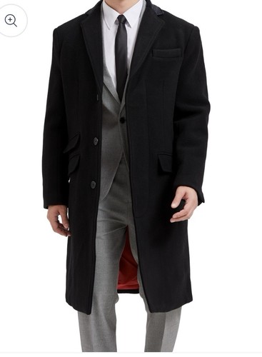 The Platinum Tailor Overcoat UK 44 Mens 70% Wool 5% Cashmere Covert - Picture 2 of 13