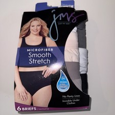 JMS Size 10 Just My Size Microfiber Smooth Stretch Panty Briefs 6 Pack 18/20 NEW