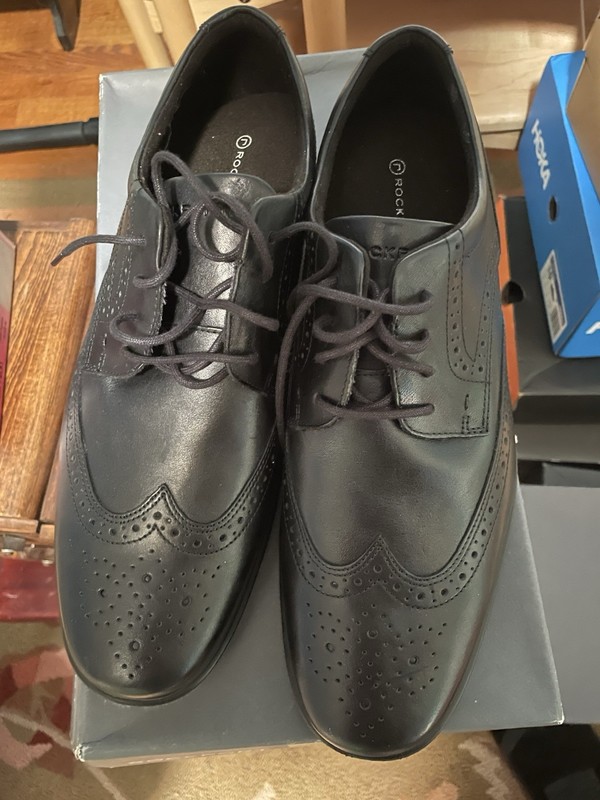 New Rockport Adiprene by Adidas Black Leather Wingtips Men's 11 M NIB