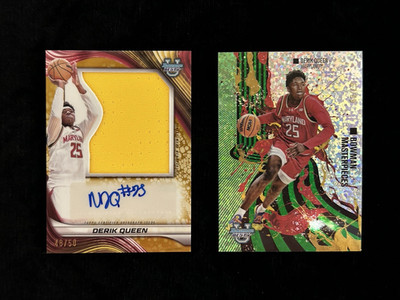 DERIK QUEEN PELICANS - 2- 2025 BOWMAN BEST  -- AUTO W/JUMBO SWATCH & MASTERPIECE