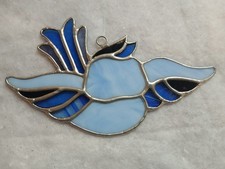 BEAUTIFUL VINTAGE STAINED GLASS BLUEBIRD BIRD SUNCATCHER SUN CATCHER