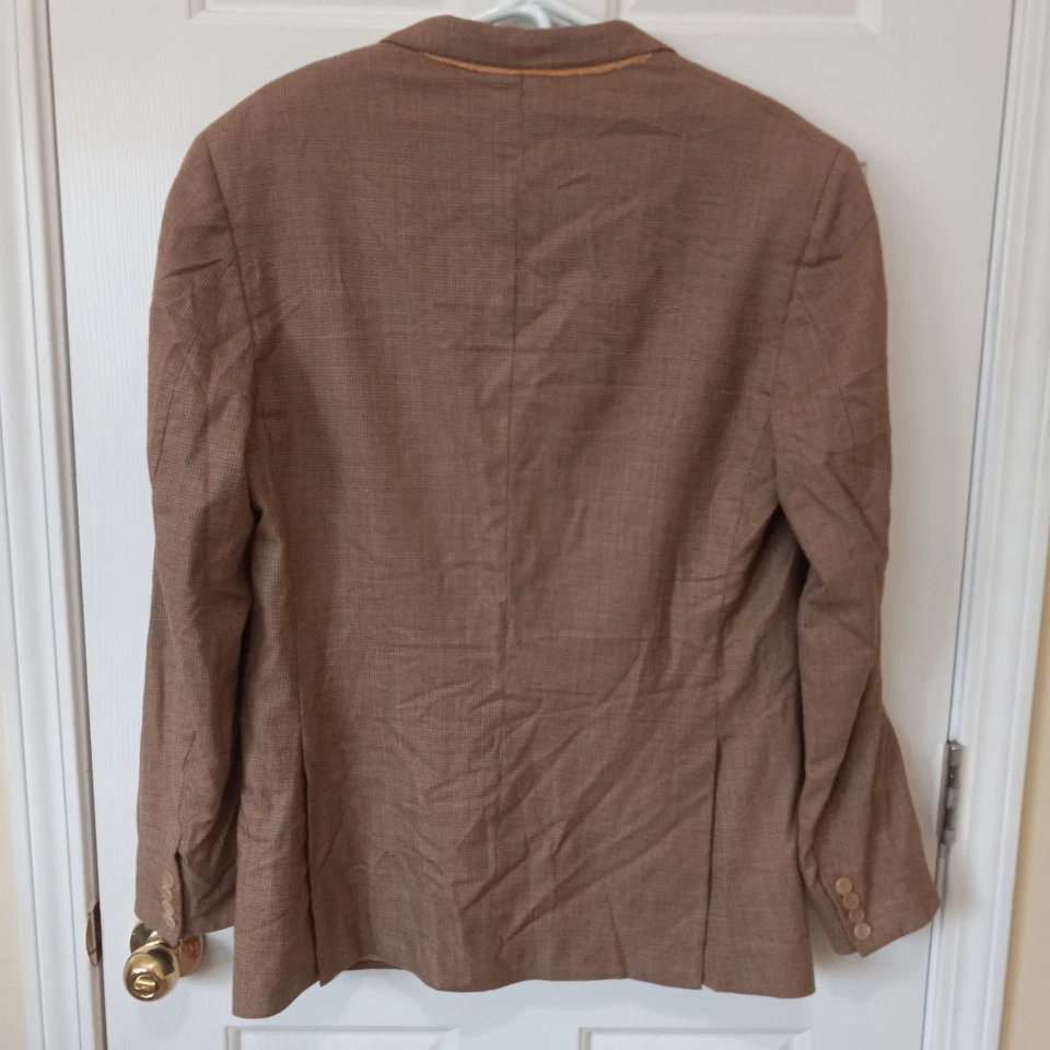 ISAIA 那不勒斯男式棕色制造意大利底座 S Drop 8 R Blazer 运动外套 52 US 42R — 第 4/4 张图片