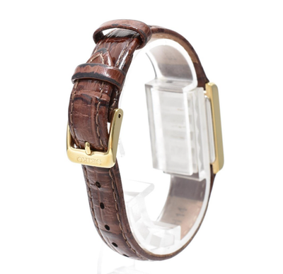 Vintage SEIKO V115-0BD0 Solar Women's Watch Rectangle Dress 18mm