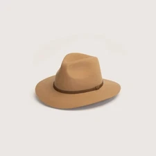 Will & Bear Brown Anderson Camel Floppy Felt Fedora Wool Hat - Size Small