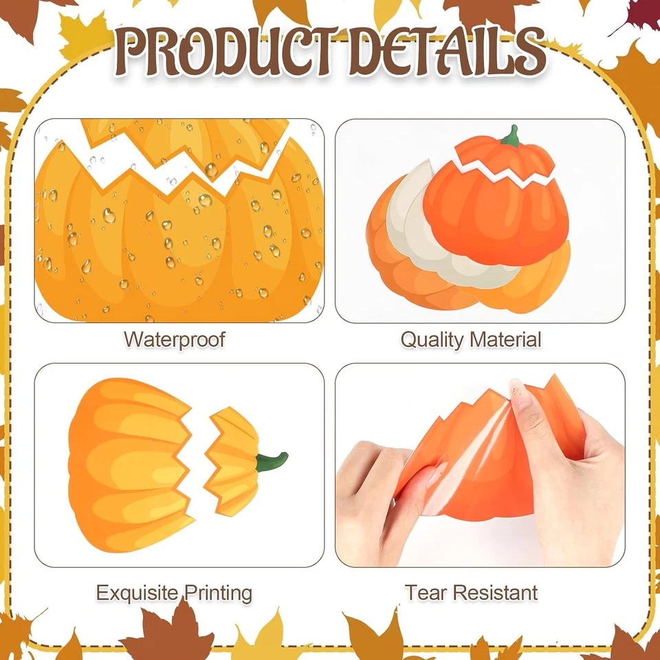 50Pcs Fall Pumpkin Paper Cutouts, Thanksgiving Bulletin Board Decorations Autumn - Image 3 of 4
