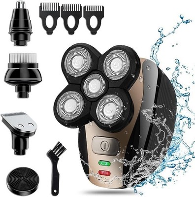 Skull Shaver Electric Palm Razor LED Cordless Rechargeable 9 Blades Wet Dry SET