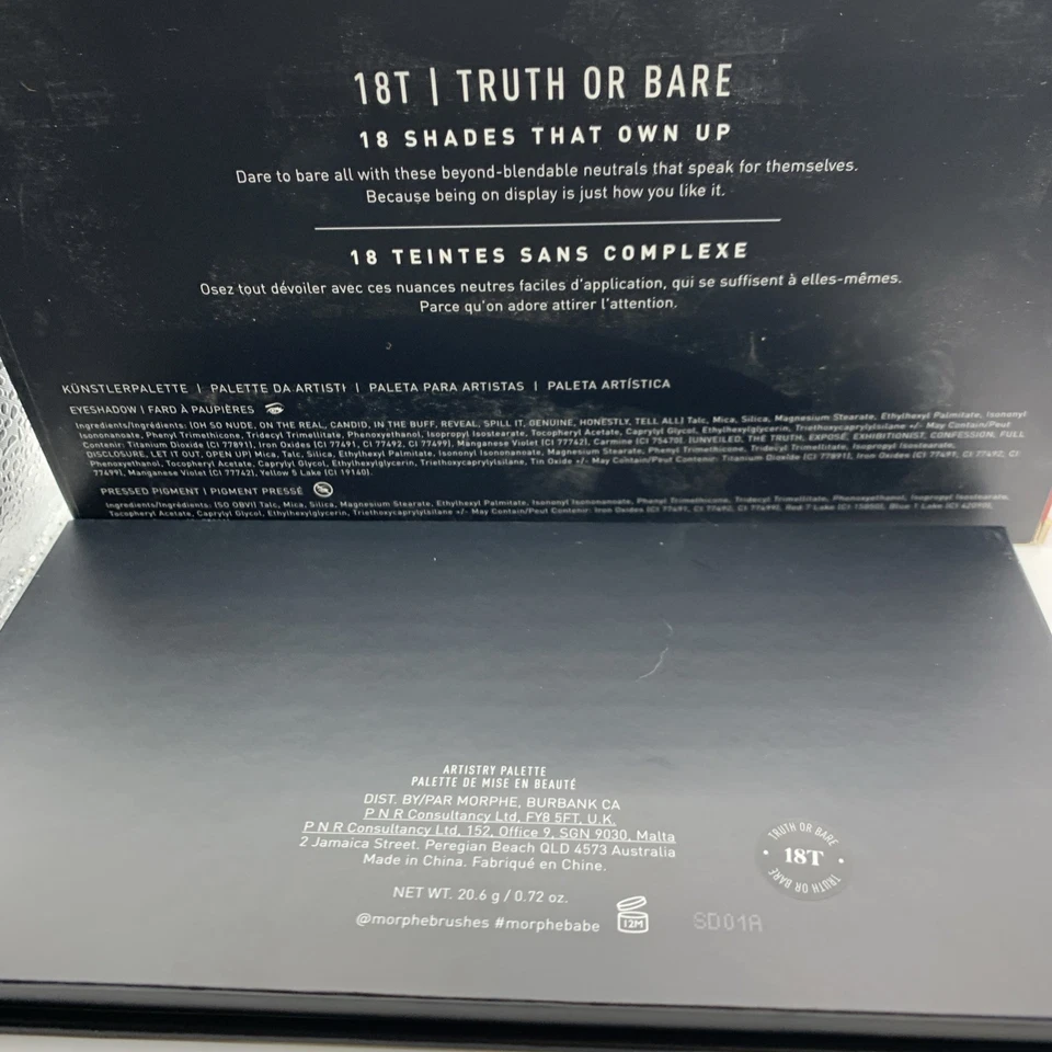 MORPHE 18T Truth Or Bare Artistry Palette Authentic BRAND NEW 20.6g/0.72 Oz - Image 4 of 4