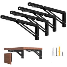 16-Inch Foldable Brackets for DIY Folding Shelves or Tables, L Shelf Brackets...
