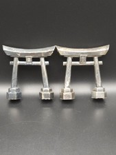 Vintage Japanese .950 Fine Silver Torii Gate Salt & Pepper Shakers Set