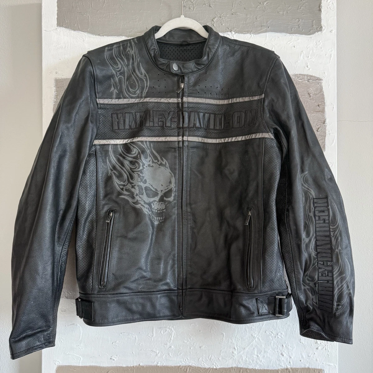 Harley Davidson Leather Jacket Flames for sale | eBay