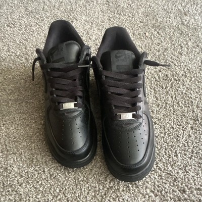 Nike Air Force 1 Supreme Black Leather Low Top Men's Sneakers