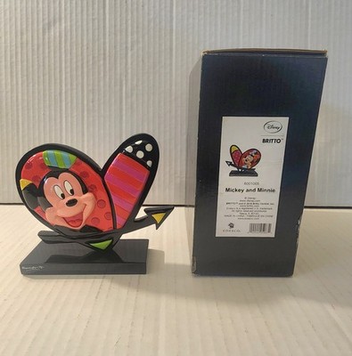 DISNEY BRITTO MICKEY & MINNIE MOUSE HEART FIGURINE # 6001005