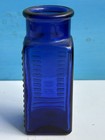 1800’s  Cobalt Blue Poison Square Bottle  3.25" — photo 4