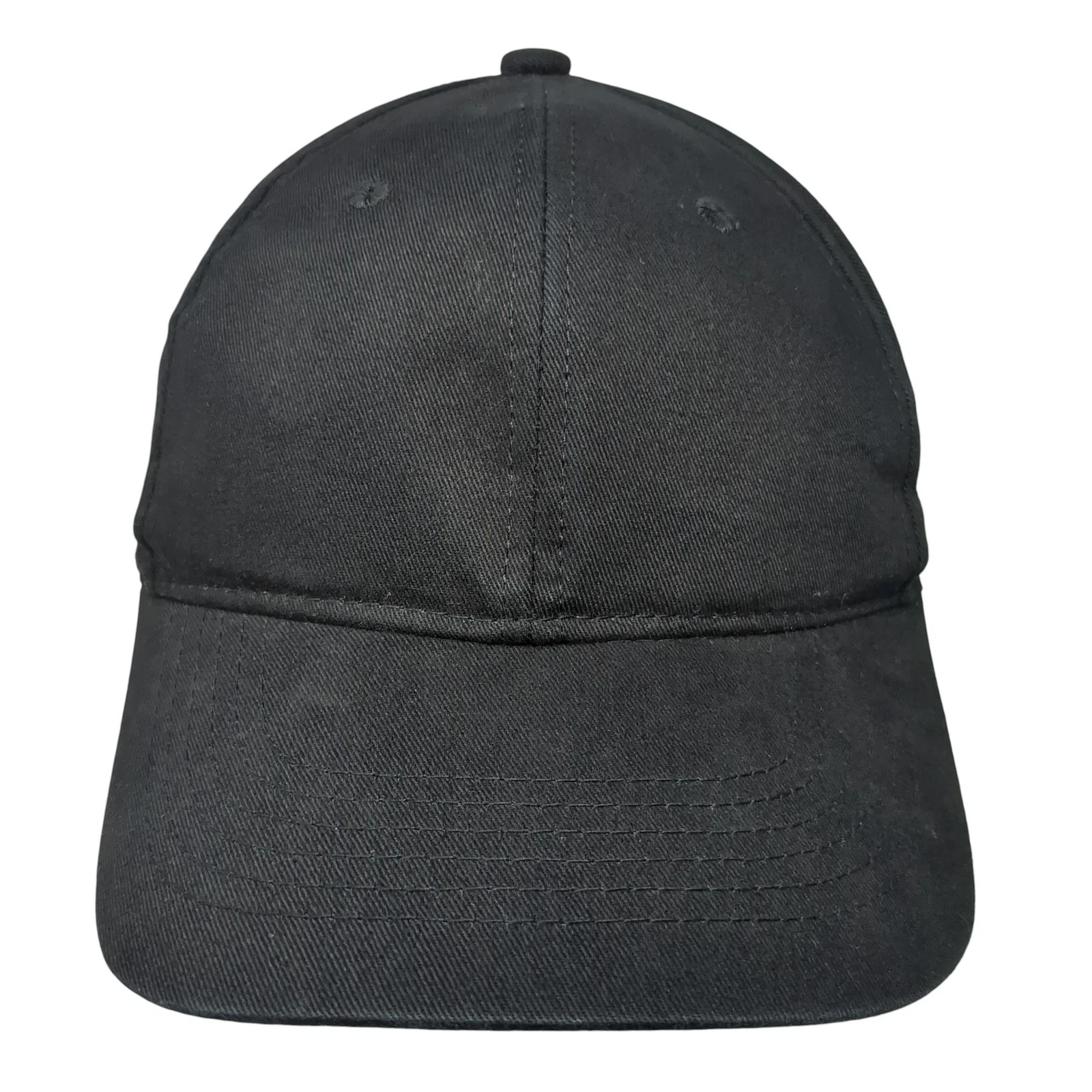 George Strapback Baseball Cap Black One Size Adjustable Vented Holes Blank