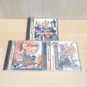 Sega Saturn console bundle with 3 games, 1 controller & cables Japan white