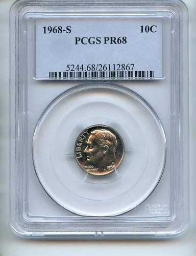 1968-S Roosevelt Dime Proof — photo from the most recent tracked eBay sale