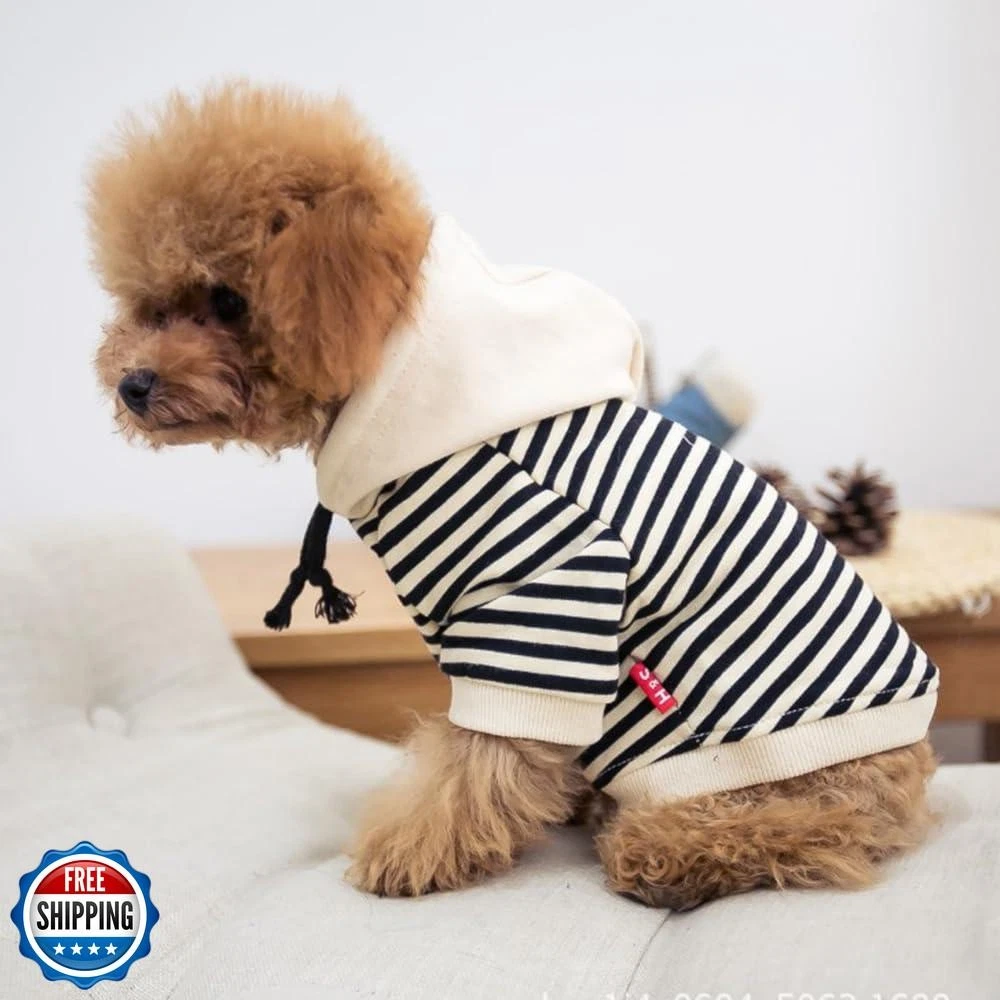 VETEMENTS Vestiti abbinati per cani e proprietari venduti separatamente felpa con cappuccio a righe mamma papà cane per