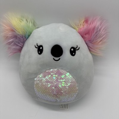 Squishmallow KYA Koala Fluffy Ears Sequin Belly Easter Rainbow Colors 8 