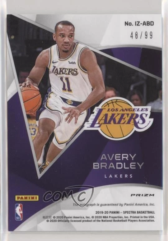 2019-20 Panini Spectra In the Zone Auto /99 Avery Bradley #IZ-ABD Auto - Image 2 of 2