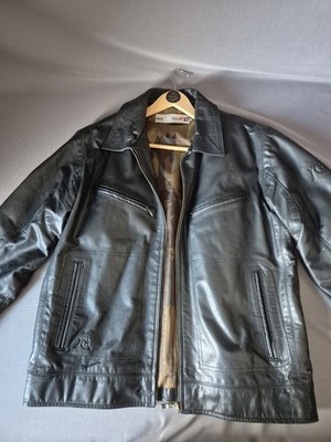 QuikSliver Edition Rare Vintage 100% Buffalo Leather Bomber Jacket Large Mens 