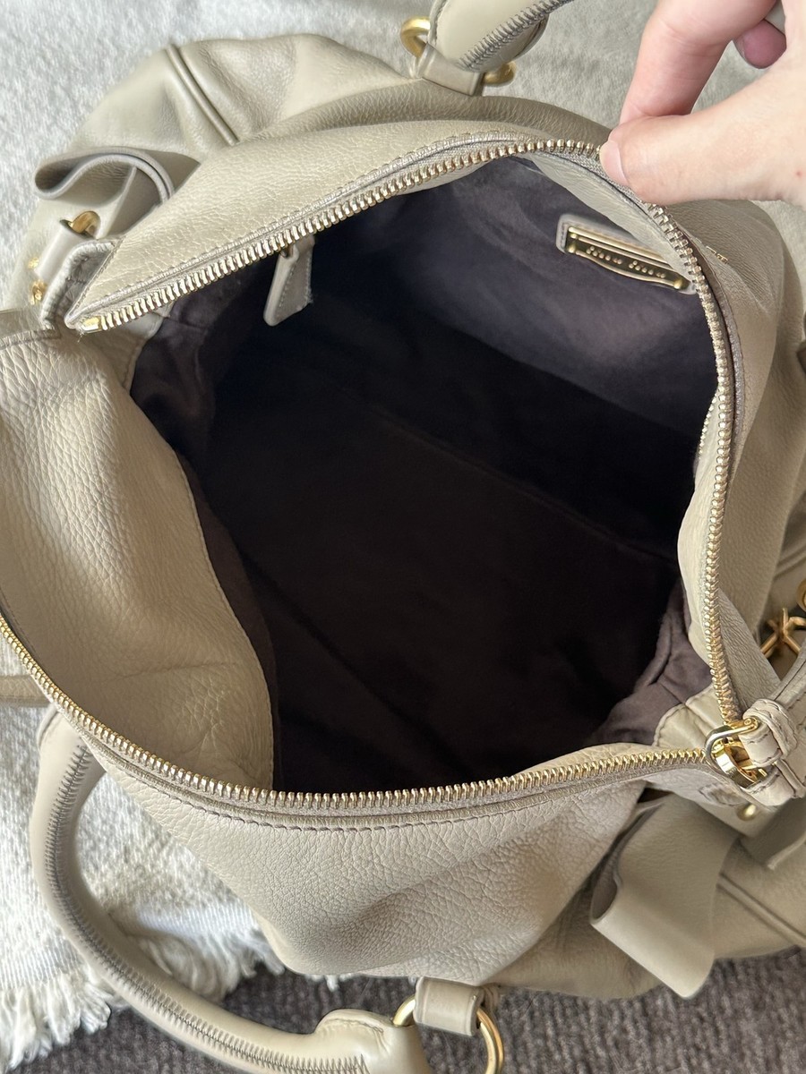 Miu Miu VITELLO LUX 2-way Handbag Shoulder bag White Leather | eBay