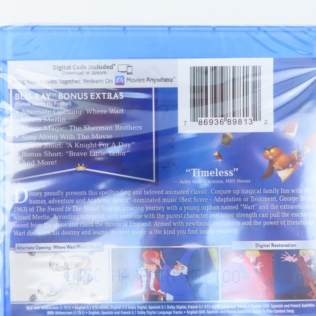 The Sword In The Stone 60th Anniversary Edition Blu-Ray DVD