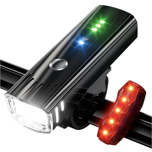 3000 Lumen Bike Light Set USB Rechargeable Bicycle Headlight & Taillight, 5 Mode - Picture 3 of 10