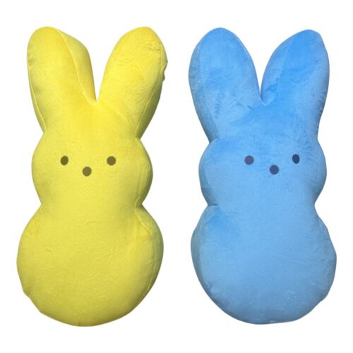 Lot Of 2 2022 PEEPS 24” Easter Bunny Rabbit Bean Plush Stuffed Limited Edition