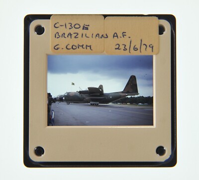 35MM SLIDE AIRCRAFT 1979 LOCKHEED C-130E HERCULES BRAZILIAN A.F G/HAM COMMON A76