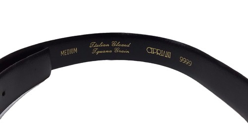VTG Cipriani Italian Glazed Iguana Grain Belt Medium 33" Gold Tone Belt Buckle - Picture 4 of 9