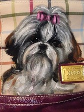 Shih Tzu Handpainted Handbag Pocketbook Tote - New - BEAUTIFUL!