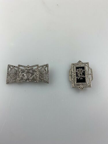 Lot of 2 Sterling Art Deco Brooches