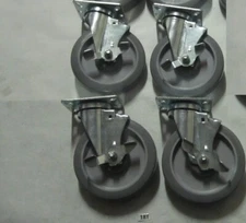 6" x 1-1/4"  Swivel Casters Polyurethane Wheel Lock Brake 4 Pack