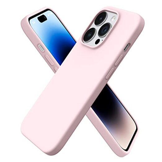 Compatible with iPhone 14 Pro Case 6.1, Slim Liquid Silicone 3 Chalk Pink
