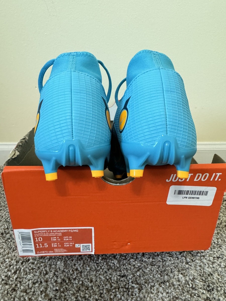 NIKE SUPERFLY 8 ACADEMY FG/MG CHLORINE BLUE-LASER ORANGE  7.5 DJ2873-484 CLEATS Nike Superfly 8 Academy FG/MG Chlorine Blue Cleats Size 10  main image 2