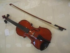 Celestini 12" Student Viola-Hi Gloss Finish-Solid Wood/Ebony-Set Up in Shop 