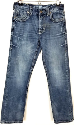B. Tuff Men Jeans Straight Leg Size 30 x 32 Blue Denim