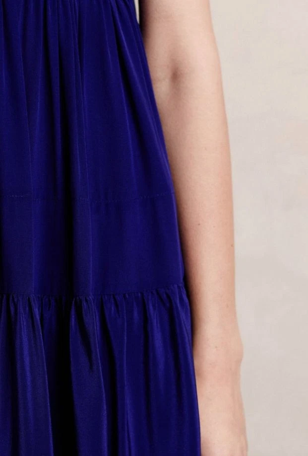 NUEVO Talla S Petite $345 Twelfth Street Cynthia Vincent Seda Niveles Imperio Maxi Foto 3 de 4