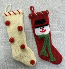 MINIATURE “CHRISTMAS STOCKINGS” ORNAMENTS PAIR -NEW