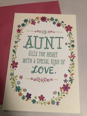 Happy Birthday Aunt Special With Beautiful Flowers Hallmark 5 x7  Greeting Card