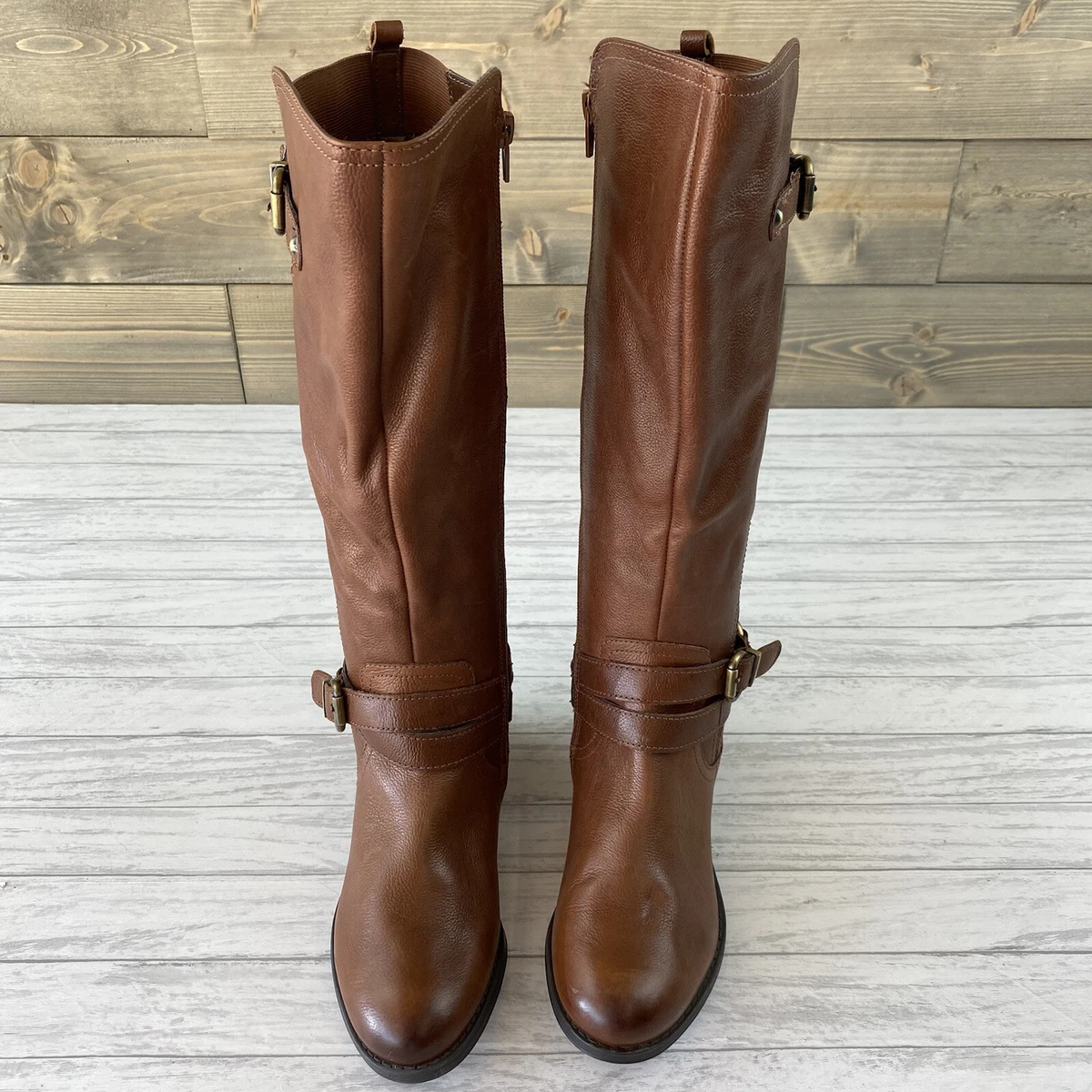 Naturalizer Women s Boot June Cinnamon Brown Leather Knee High Riding Size 6