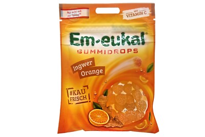 4x bags Em-eukal Ginger & Orange gummy candy   360g / 0.8 lbs total