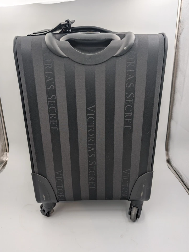 Victoria's Secret Logo Jacquard Stripe Fabric Carry-on Luggage - Never Used NWT - Image 3 of 4