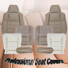 8x For 2002-2005 Ford Excursion Front Both Side Leather Seat Cover Tan & Foam