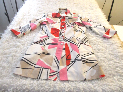 Alberto Makali Jacket Womens 12 Long Dress Lined Geometric Pockets Nylon Blend - Picture 1 of 16